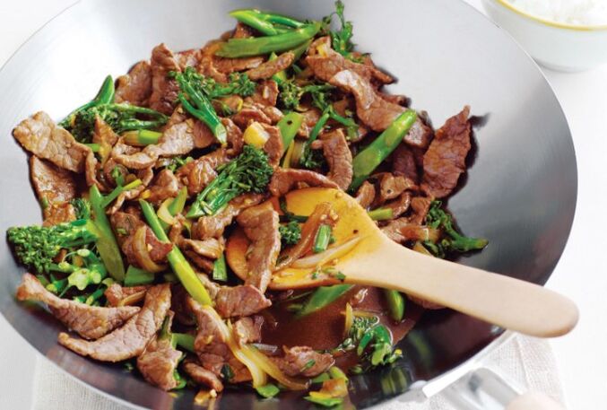Roast meat with ginger